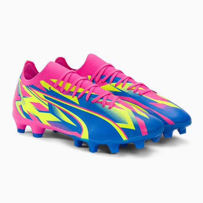Buty piłkarskie męskie PUMA Ultra Match Energy FG/AG luminous pink/yellow alert/ultra blue 4