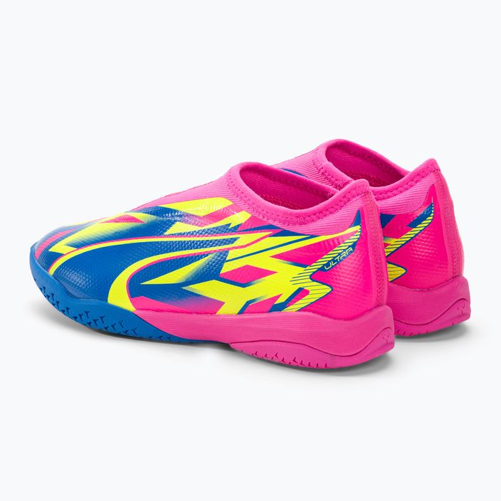 Buty piłkarskie dziecięce PUMA Ultra Match LL Energy IT + Mid luminous pink/ultra blue/yellow alert 3