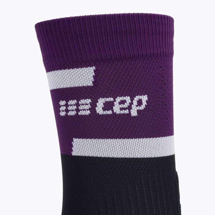 Skarpety kompresyjne do biegania męskie CEP 4.0 Mid Cut violet/black 4