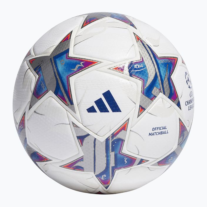 Piłka do piłki nożnej adidas UCL PRO 23/24 white/silver metallic/bright cyan/royal blue rozmiar 5