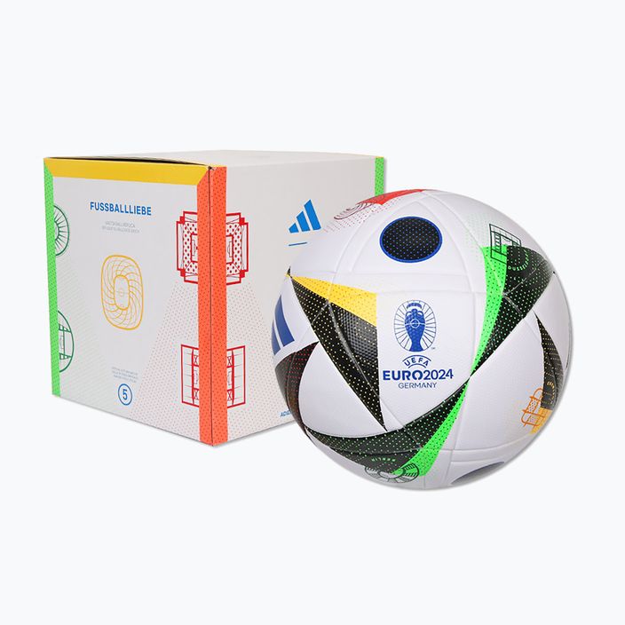 Piłka do piłki nożnej adidas Fussballliebe 2024 League Box white/black/glow blue rozmiar 5 6