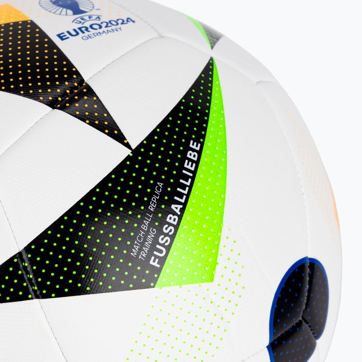 Piłka do piłki nożnej adidas Fussballiebe Trainig EURO 2024 white/black/glow blue rozmiar 4 3