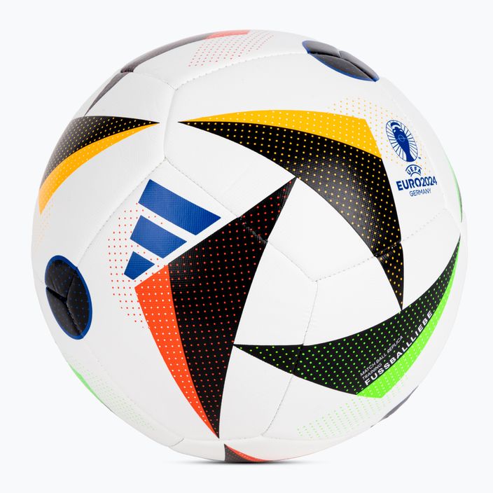 Piłka do piłki nożnej adidas Fussballiebe Trainig EURO 2024 white/black/glow blue rozmiar 5 2
