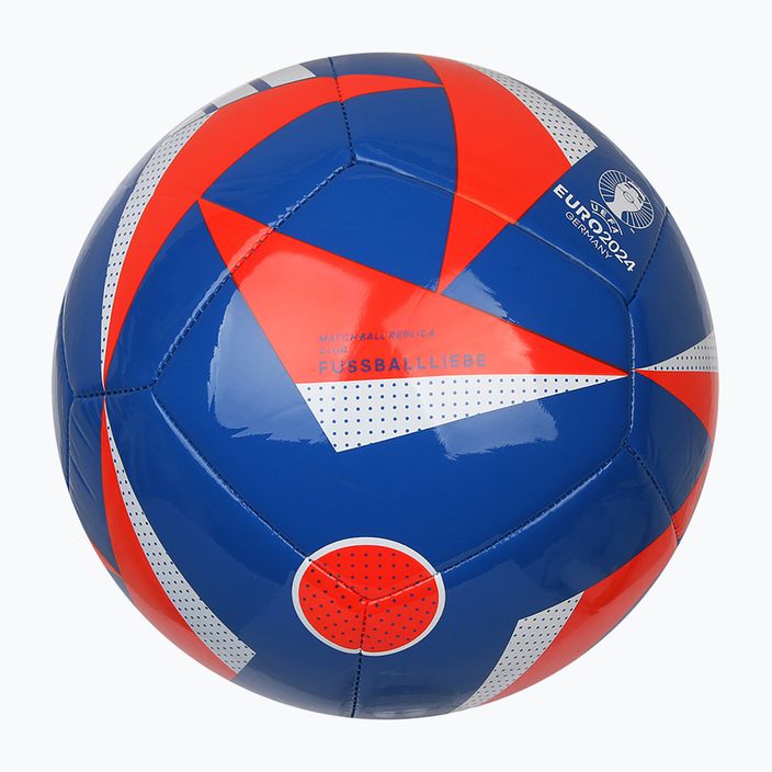 Piłka do piłki nożnej adidas Fussballiebe Club EURO 2024 glow blue/solar red/white rozmiar 4 4