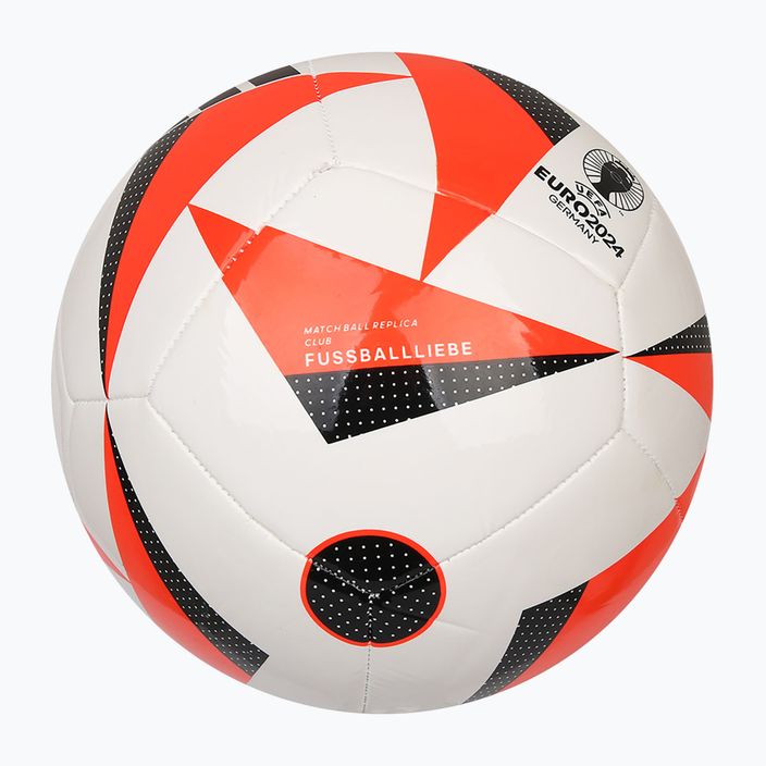 Piłka do piłki nożnej adidas Fussballiebe Club EURO 2024 white/solar red/black rozmiar 5 3