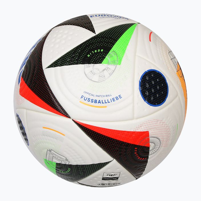 Piłka Adidas Fussballiebe Pro white/black/glow blue rozmiar 5 3