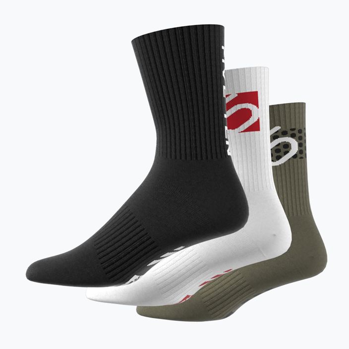 Skarpety adidas FIVE TEN Cushioned Crew Sock 3 pary olive strata/white/black 6
