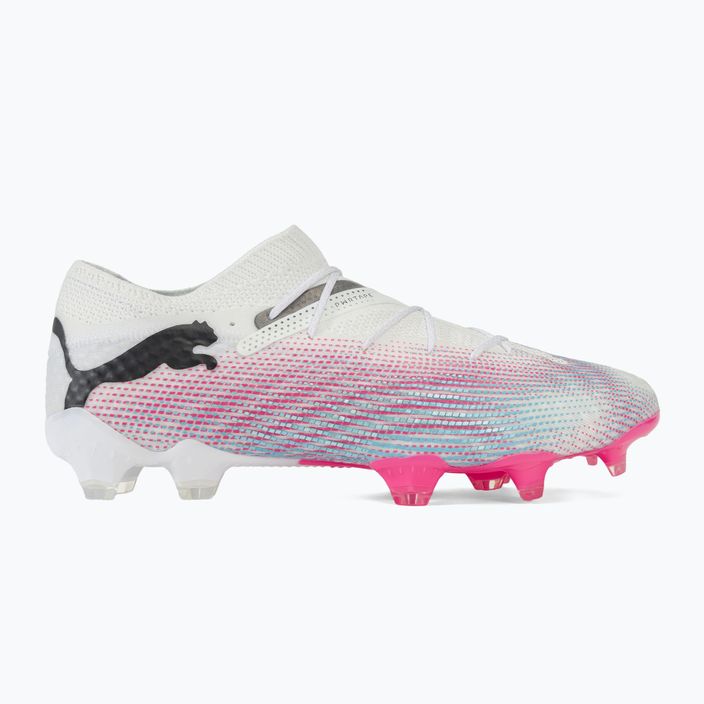Buty piłkarskie PUMA Future 7 Ultimate Low FG/AG white/black/poison pink/bright aqua/silver mist 2