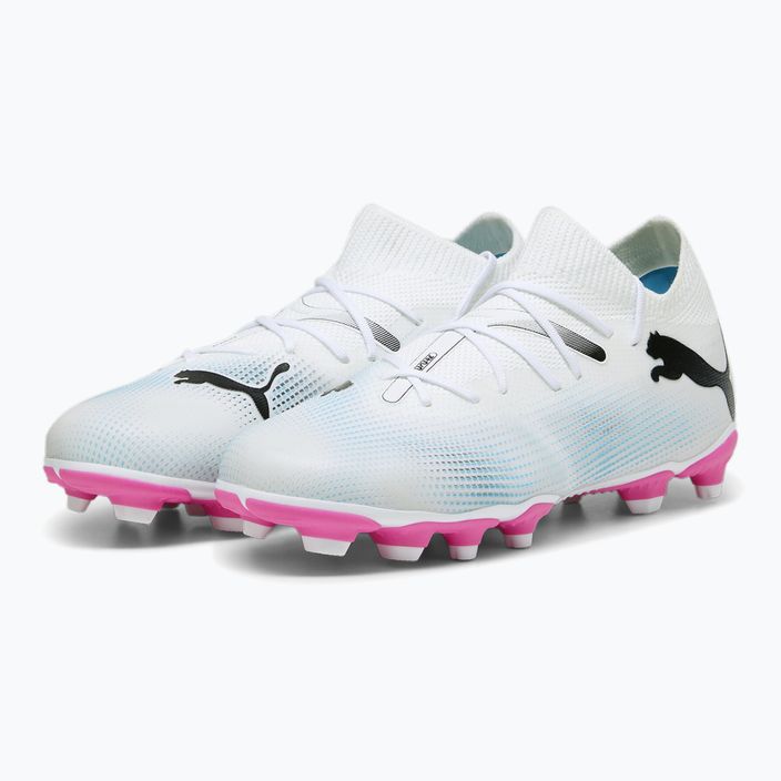 Buty piłkarskie dziecięce PUMA Future 7 Match FG/AG puma white/puma black/poison pink 10