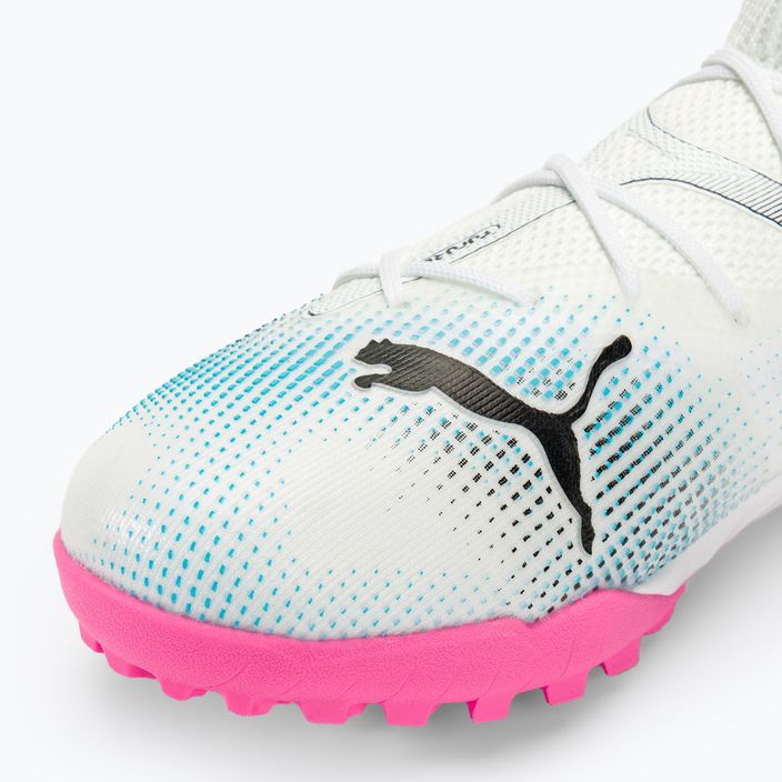 Buty piłkarskie dziecięce PUMA 7 Match TT + Mid puma white/puma black/poison pink 7