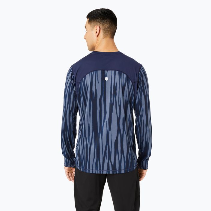 Longsleeve do biegania męski ASICS Road All Over Print blue expanse/midnight 3