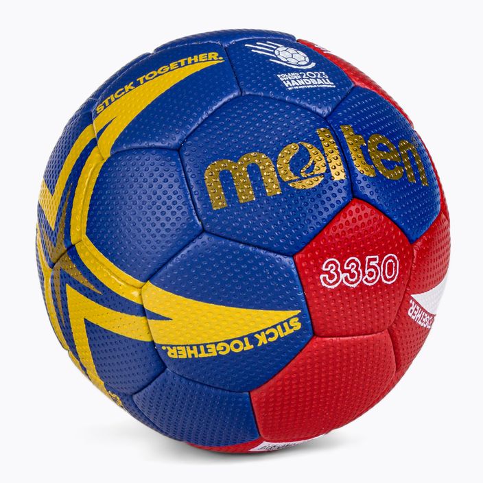 Piłka do piłki ręcznej Molten H2X3350-M3Z czerwona/niebieska rozmiar 2 2