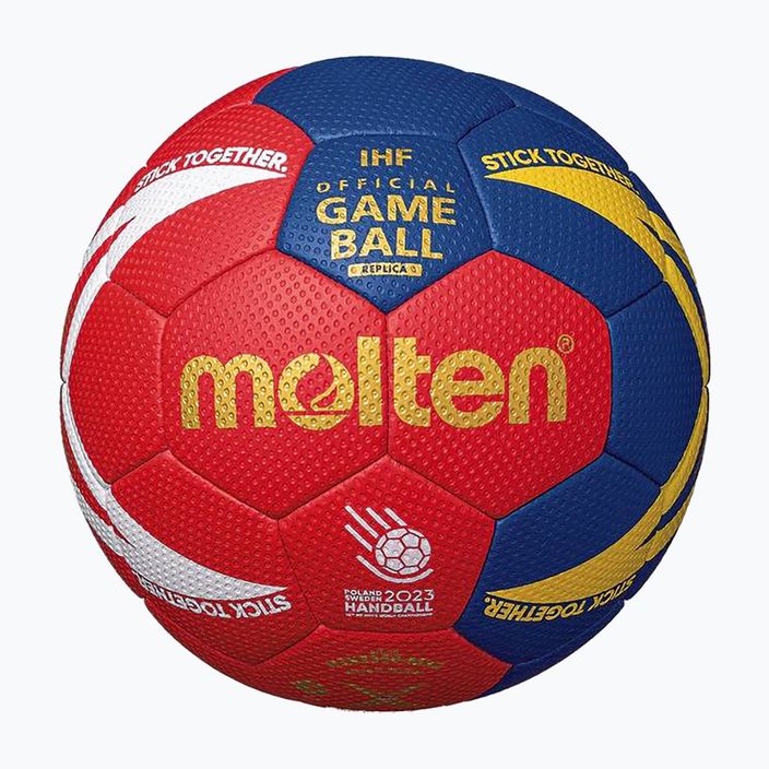 Piłka do piłki ręcznej Molten H1X3350-M3Z czerwona/niebieska rozmiar 1 5