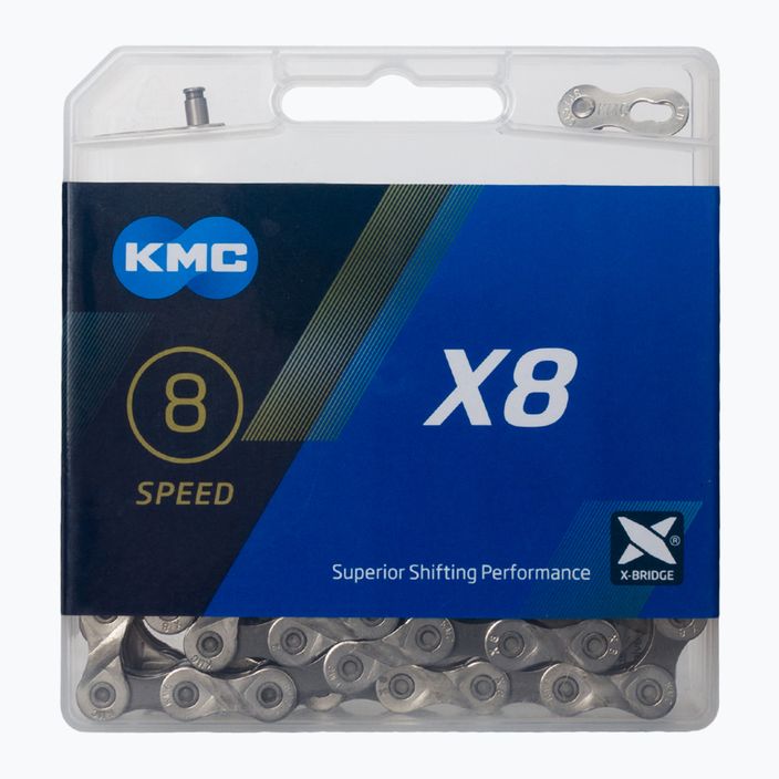 Łańcuch rowerowy KMC X8 x114 silver/grey