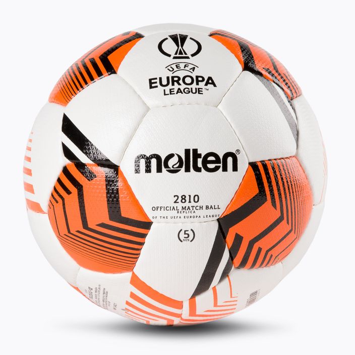 Piłka do piłki nożnej Molten F5U2810-12 Europa League 2021/22 biała/pomarańczowa rozmiar 5