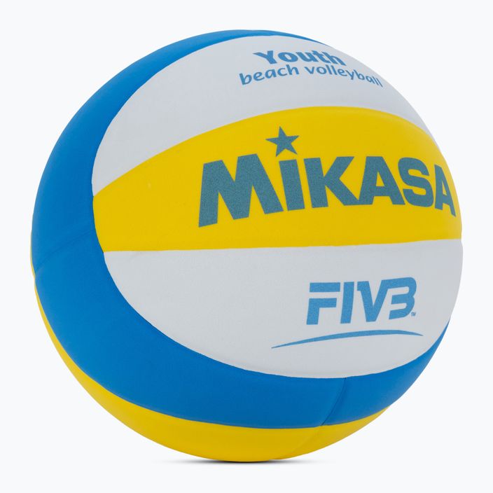 Piłka do siatkówki plażowej Mikasa SBV white/blue rozmiar 5 2