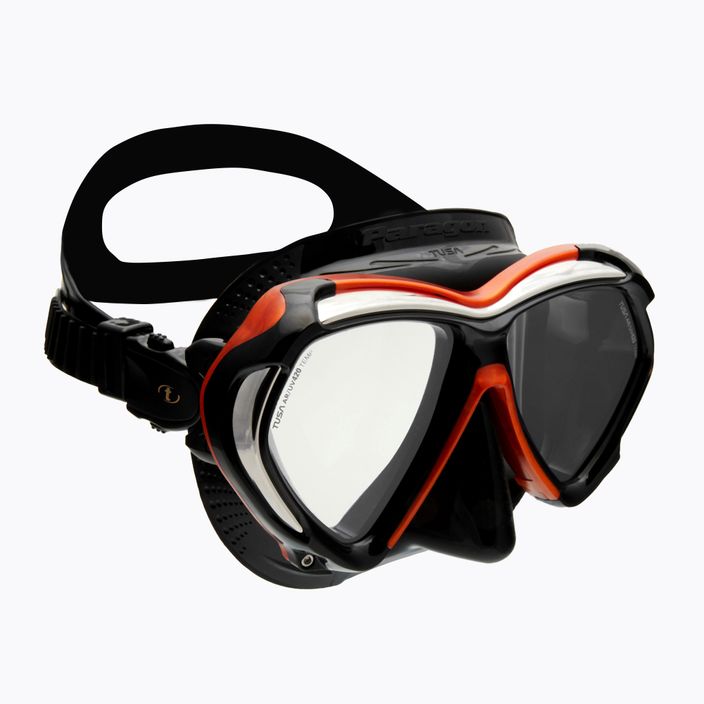 Maska do nurkowania TUSA Paragon czarna/pomarańczowa
