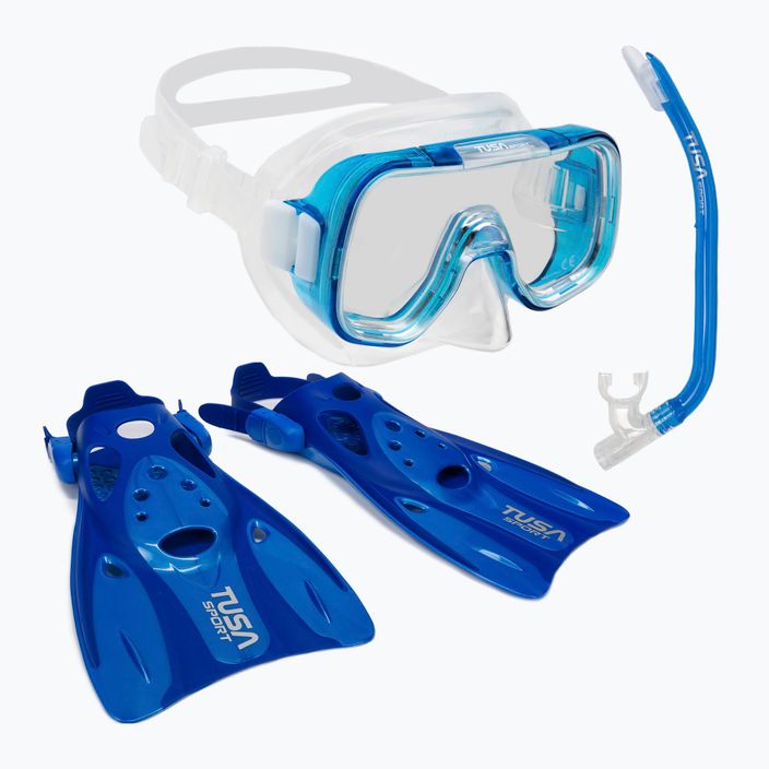 Zestaw do nurkowania TUSA Maska + Fajka + Płetwy MINI-KLEIO niebieski UP-0201 CB