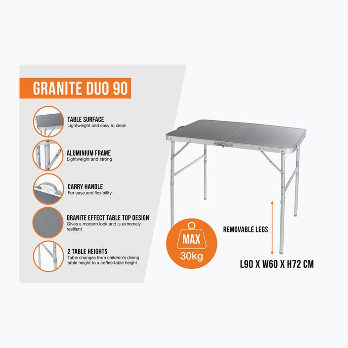 Stół turystyczny Vango Granite Duo 90 grey 2
