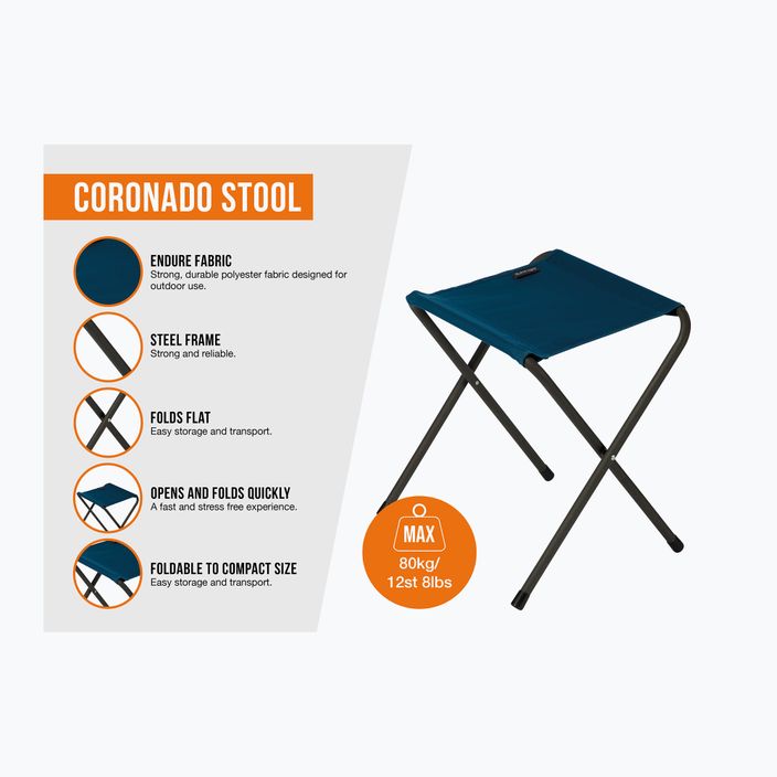 Krzesło turystyczne Vango Coronado Stool mykonos blue 2