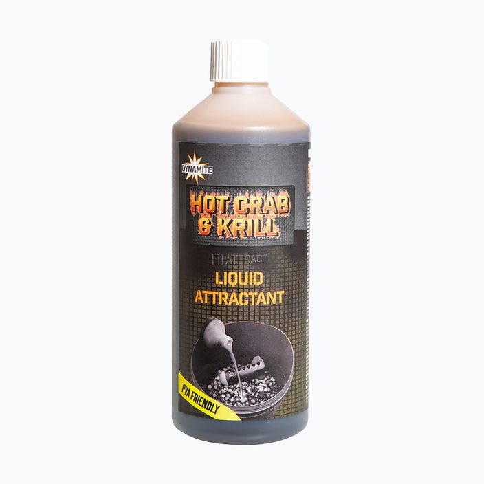 Zanęta w płynie Dynamite Baits Hot Crab & Krill-Liquid Attractant 500 ml