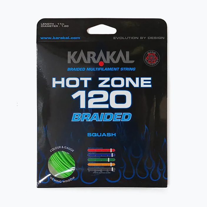 Naciąg do squasha Karakal Hot Zone Braided 120 11 m green