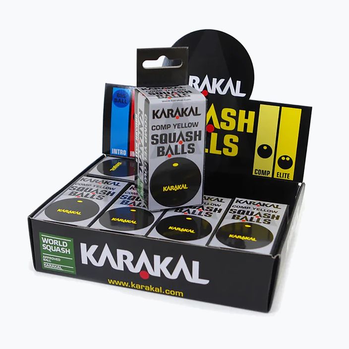 Piłki do squasha Karakal Comp Yellow Dot 12 szt. black 2