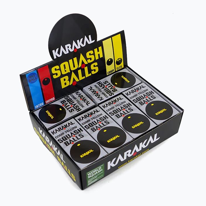 Piłki do squasha Karakal Comp Yellow Dot 12 szt. black 3