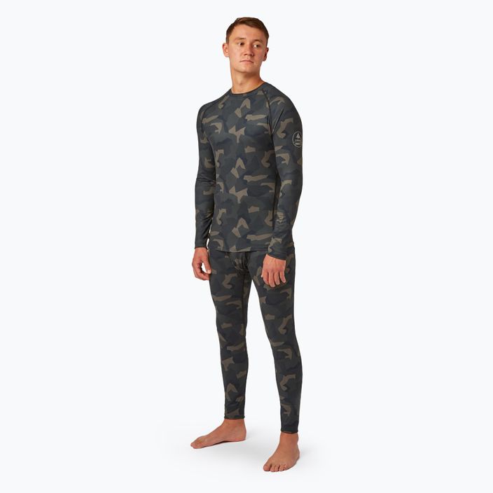 Longsleeve termoaktywny męski Surfanic Bodyfit Limited Edition Crew Neck forest geo camo 2