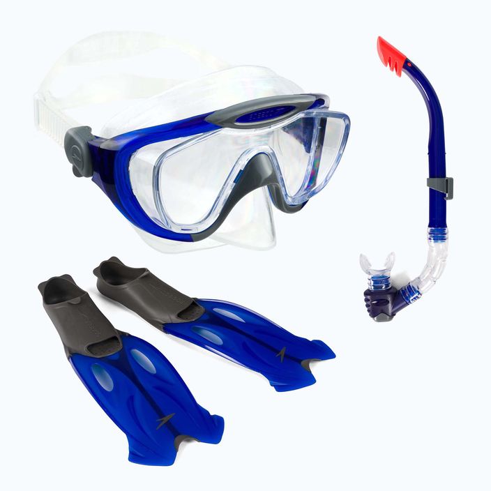 Zestaw do snorkelingu Speedo Glide Snorkel Fin set green/blue