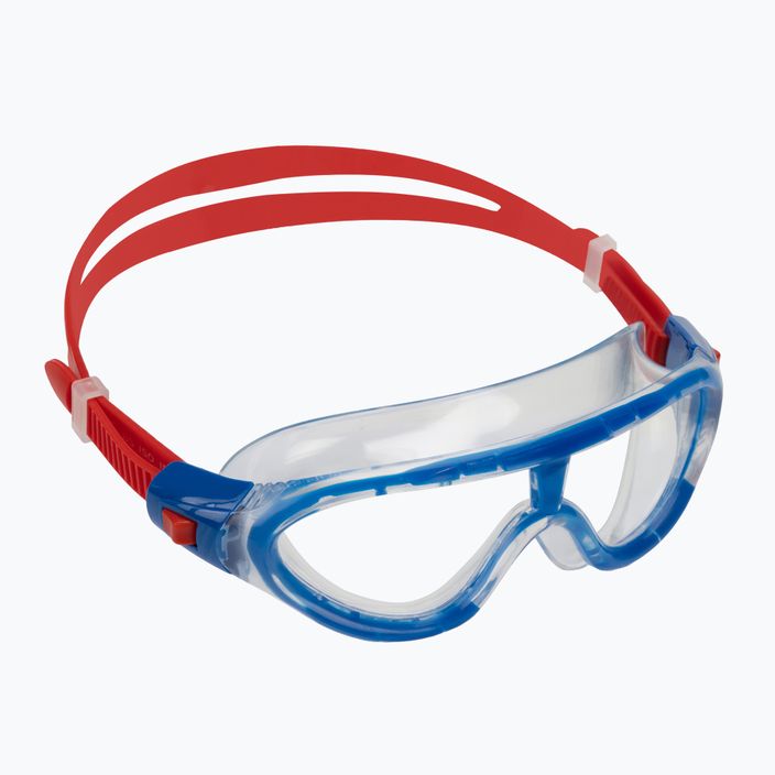 Maska do pływania dziecięca Speedo Biofuse Rift Junior lava red/beautiful blue/clear