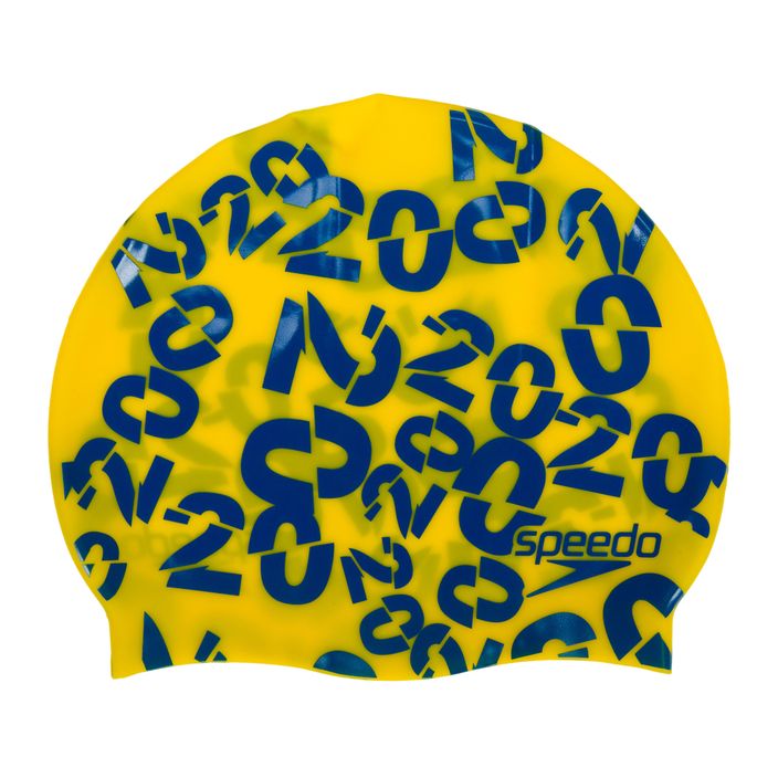 Czepek pływacki dziecięcy Speedo Logo Placement yellow/blue 2
