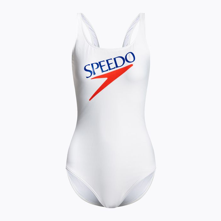 Strój pływacki jednoczęściowy damski Speedo Logo Deep U-Back white