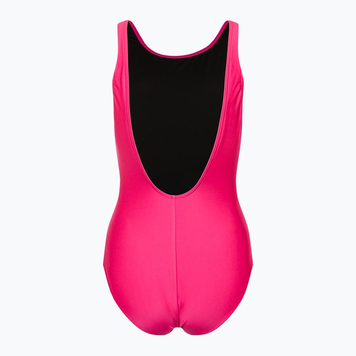 Strój pływacki jednoczęściowy damski Speedo Logo Deep U-Back fluo pink 2