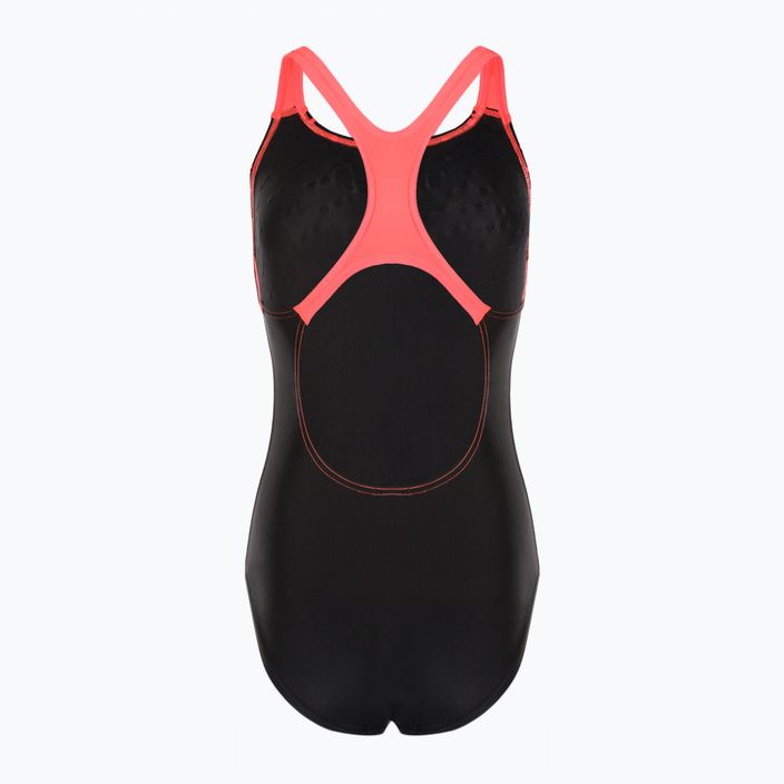 Strój pływacki jednoczęściowy damski Speedo Medley Logo Medalist black/siren red 2
