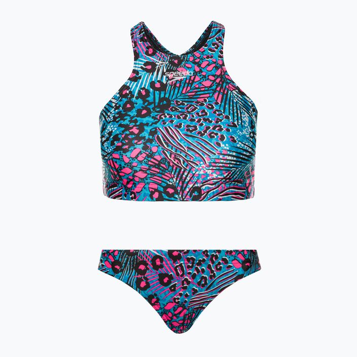 Strój pływacki dwuczęściowy damski Speedo Volley jungle lapis/black/white/fluo pink 6