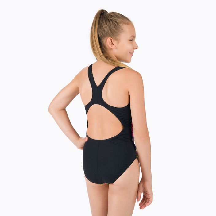 Strój pływacki jednoczęściowy dziecięcy Speedo Digital Placement Splashback tie dye black/pink 3