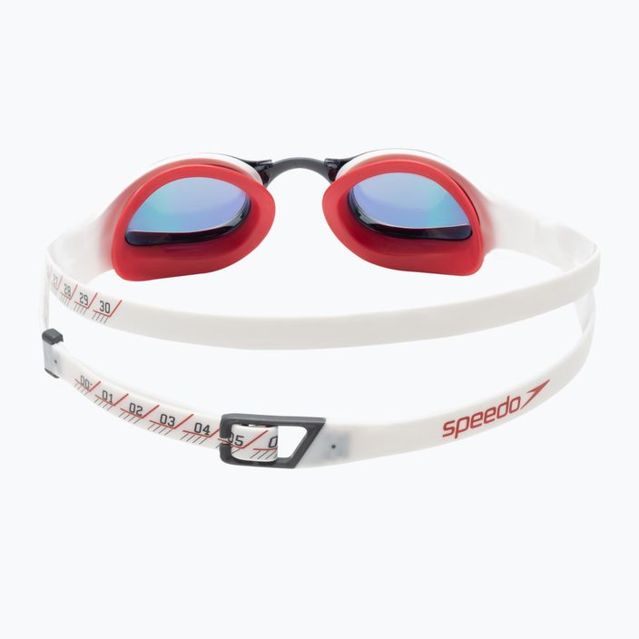 Okulary do pływania Speedo Fastskin Pure Focus Mirror white/phoenix red/usa charcoal 5