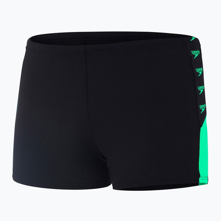 Bokserki pływackie męskie Speedo Boom Logo Splice black/fake green