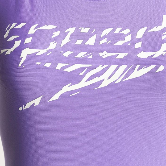 Strój pływacki jednoczęściowy damski Speedo Logo Deep U-Back miami lilac/white 3