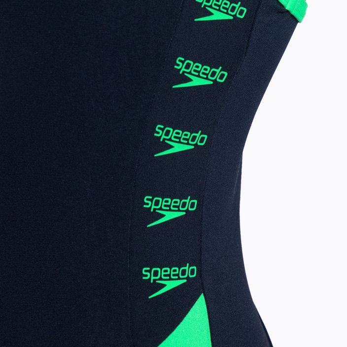 Strój pływacki jednoczęściowy damski Speedo Boom Logo Splice Muscleback true navy/fake green 4