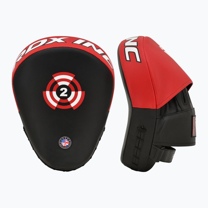 Łapy treningowe trenerskie RDX Focus Pad T1 red/black 2