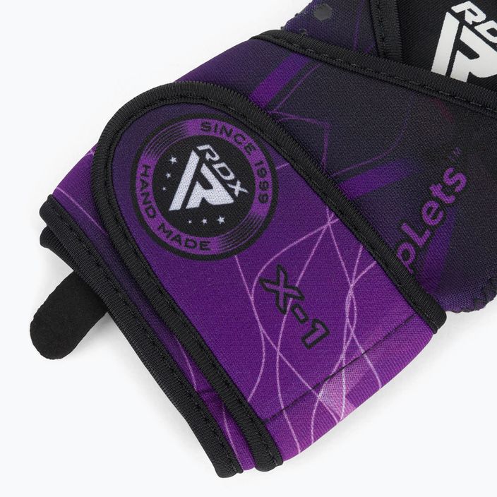 Rękawiczki treningowe RDX Weight Lifting X1 Long Strap purple 4
