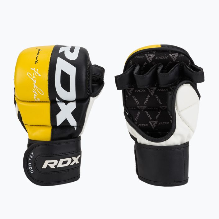 Rękawice grapplingowe RDX Grappling Glove REX T6 yellow 3