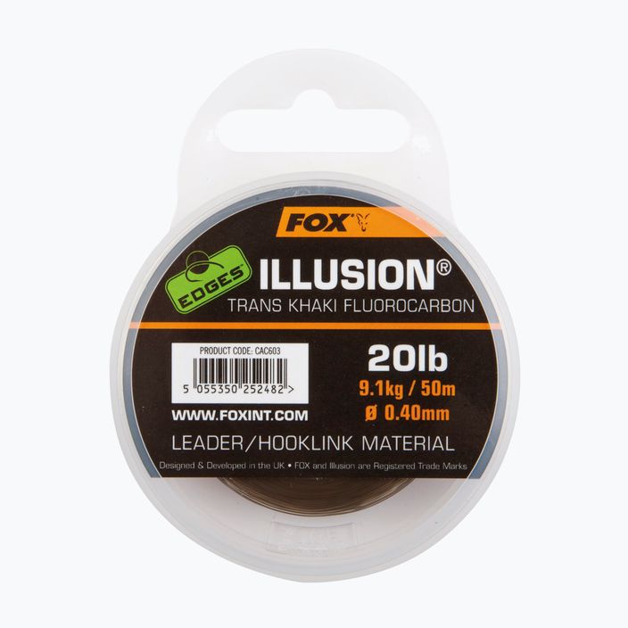 Żyłka Flurocarbon Fox International Edges Illusion Flurocarbon Leader trans khaki