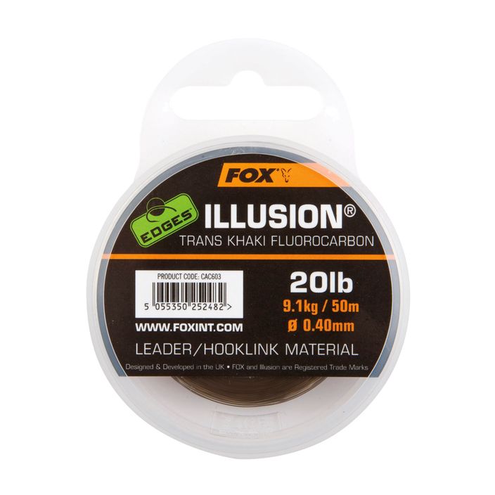 Żyłka Flurocarbon Fox International Edges Illusion Flurocarbon Leader trans khaki 2