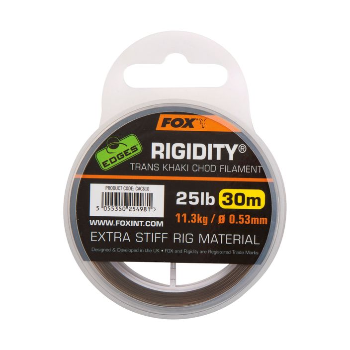 Żyłka Fox International Edges Rigidity Chod Filament 30 m trans khaki 2