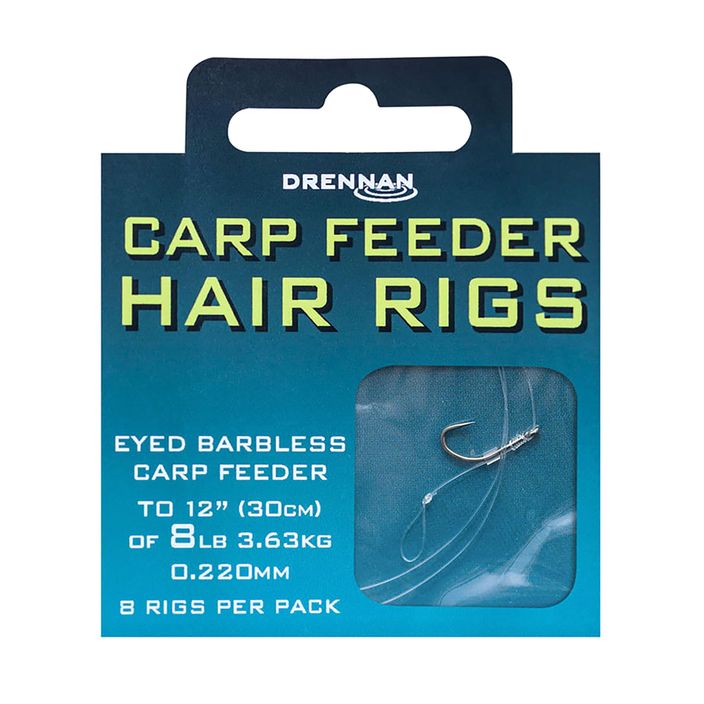 Przypon do methody Drennan Carp Feeder Hair Rigs z oczkiem hak bezzadziorowy 8 + żyłka 8 szt. bezbarwny HNHCFD016 2