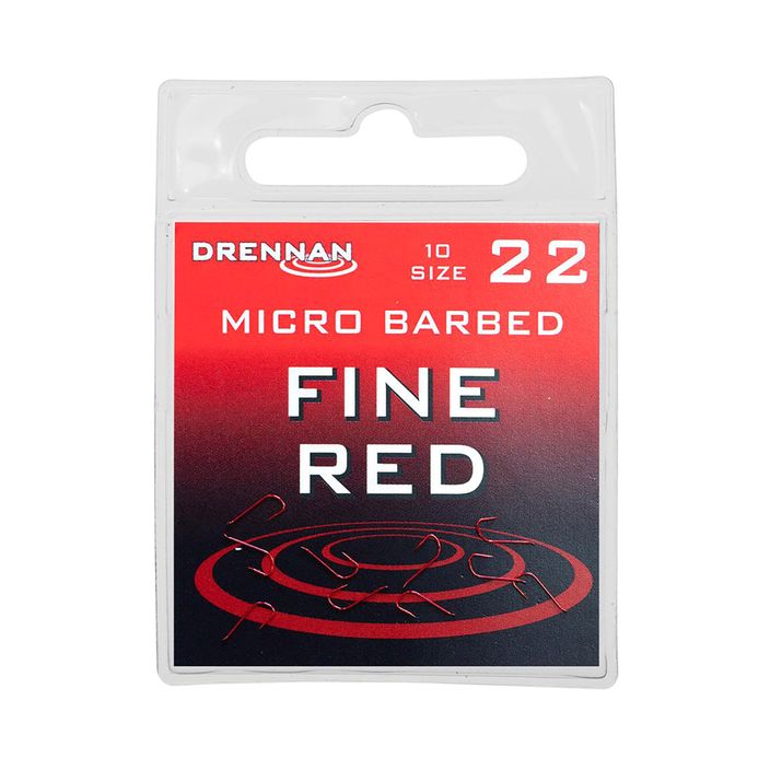 Haczyki spławikowe Drennan Fine Red czerwone HSFR022 2