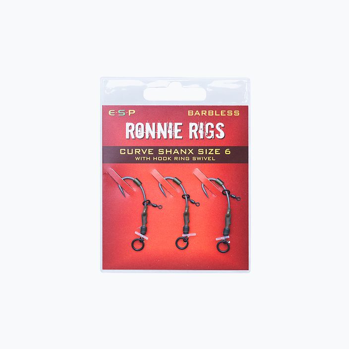 Przypony karpiowe ESP Ronnie Rigs Barbless czarne EHRRHRS006B